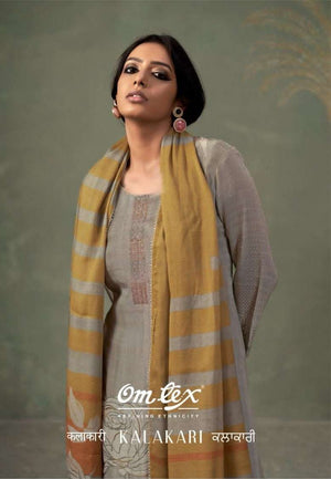 Omtex Kalakari Kanjivaram Silk Dress Material - Amrah Wholesale