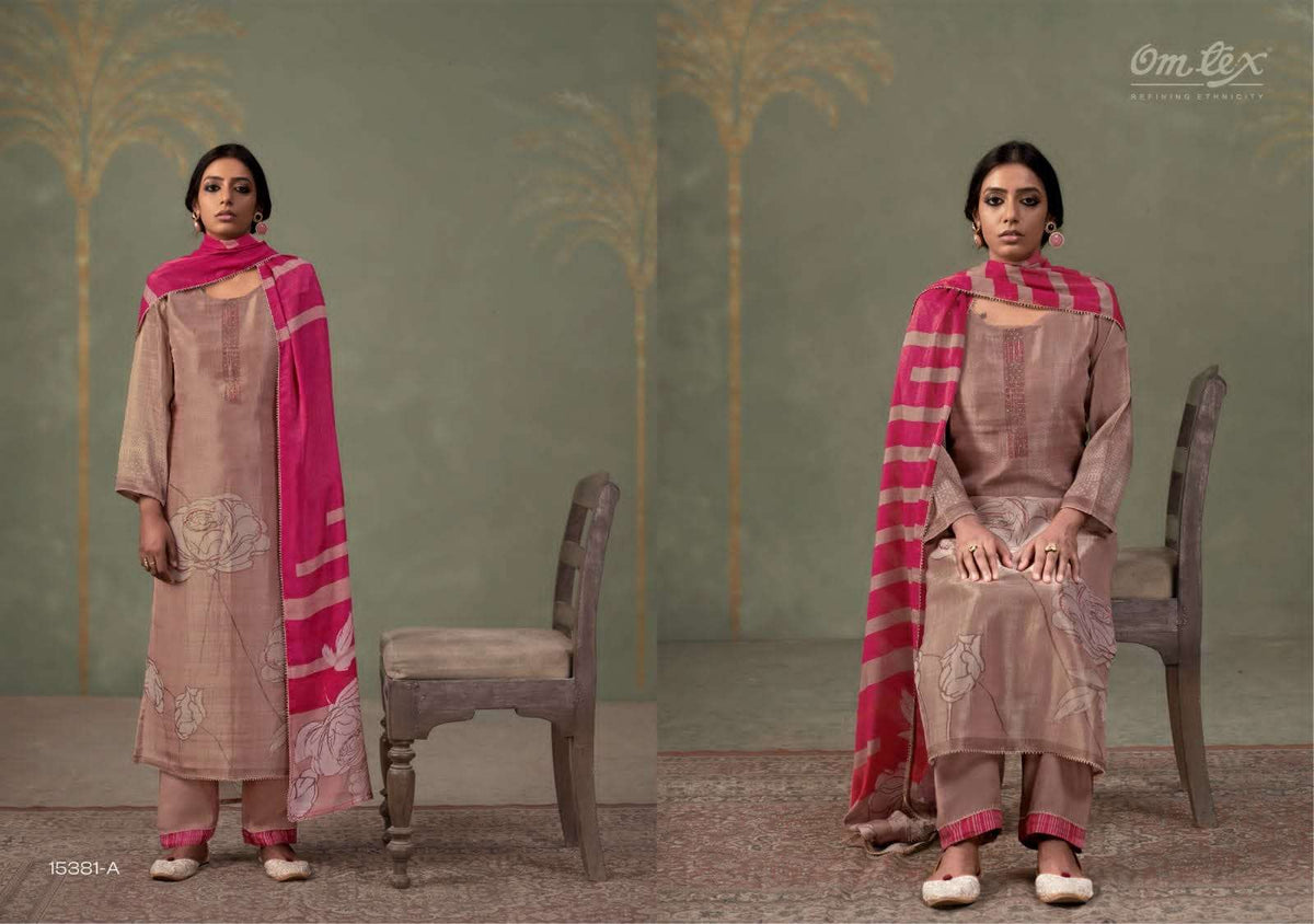 Omtex Kalakari Kanjivaram Silk Dress Material - Amrah Wholesale