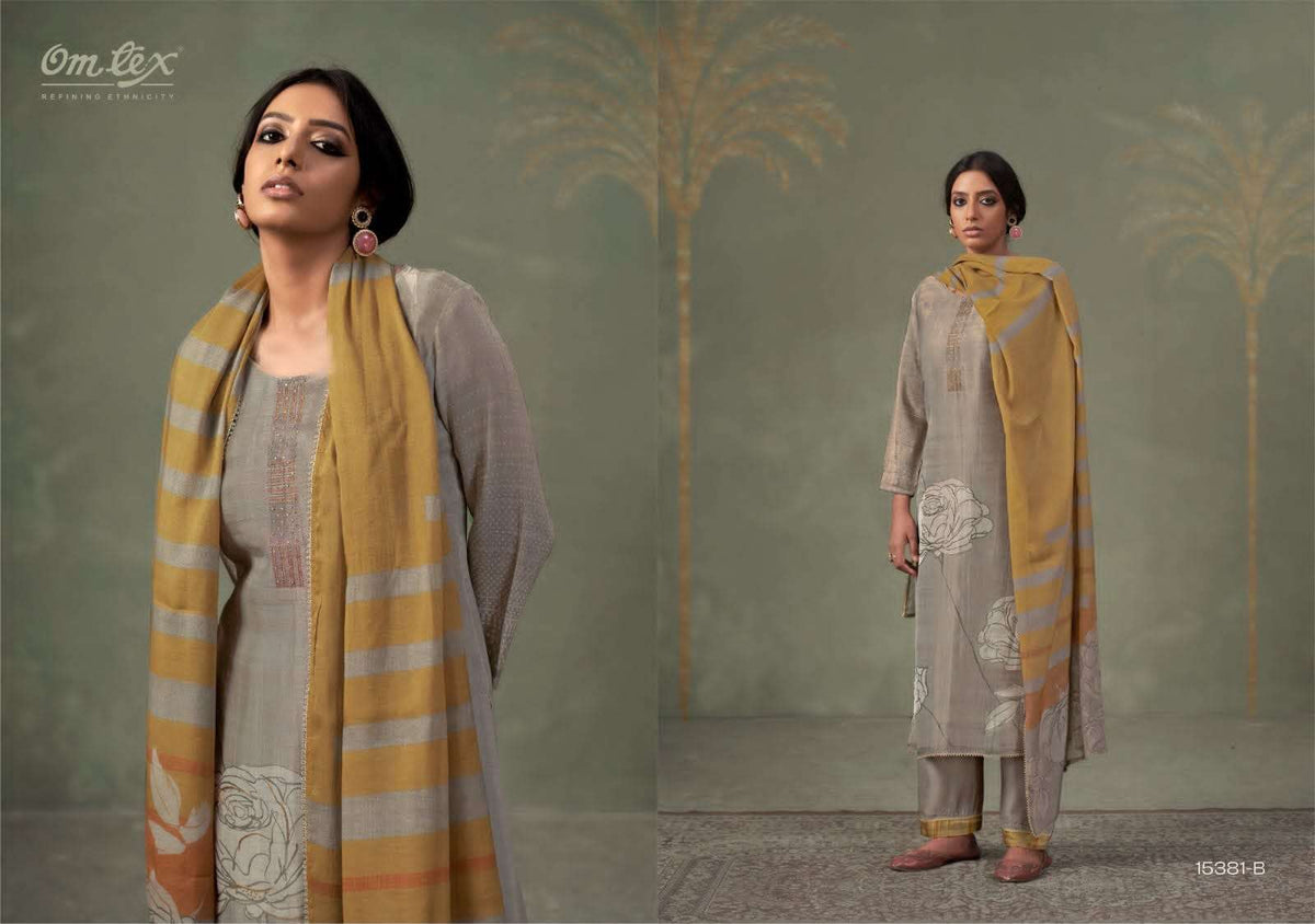 Omtex Kalakari Kanjivaram Silk Dress Material - Amrah Wholesale