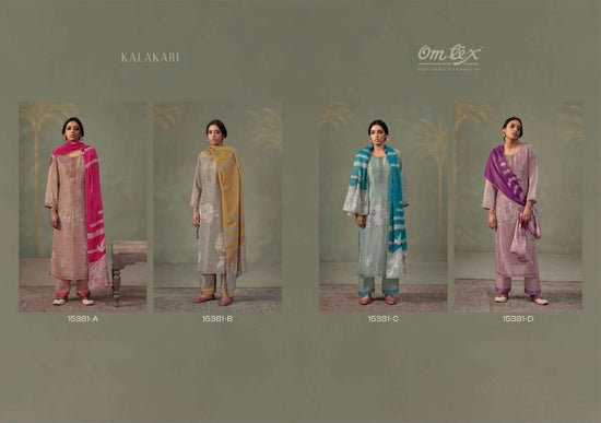 Omtex Kalakari Kanjivaram Silk Dress Material - Amrah Wholesale