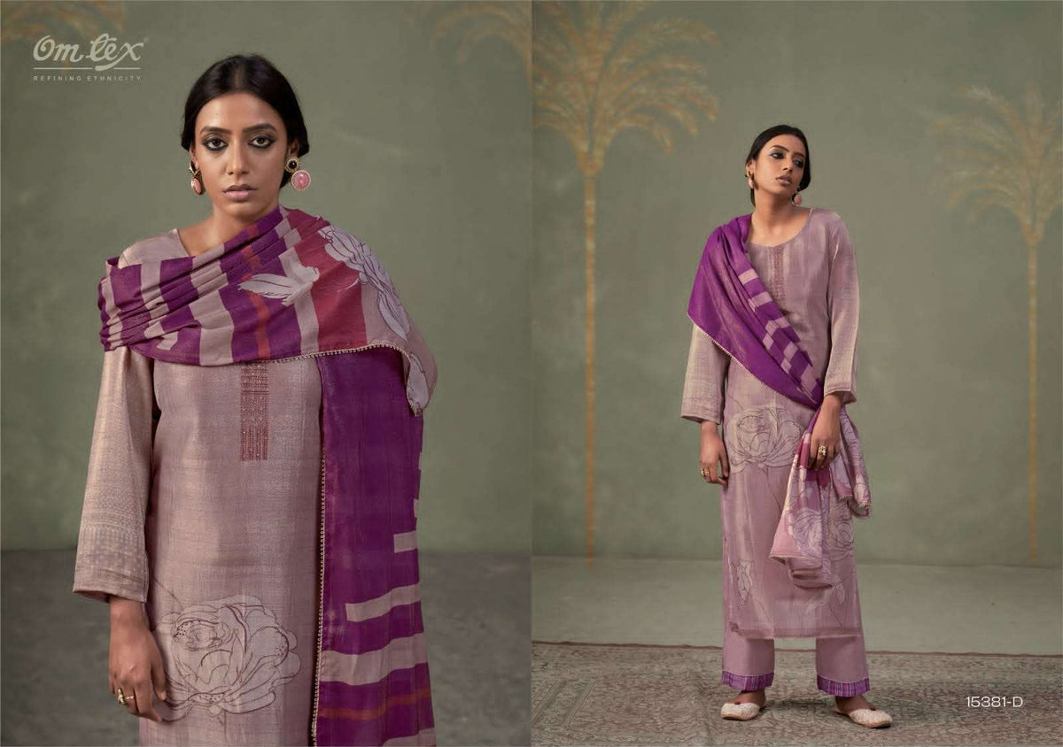 Omtex Kalakari Kanjivaram Silk Dress Material - Amrah Wholesale
