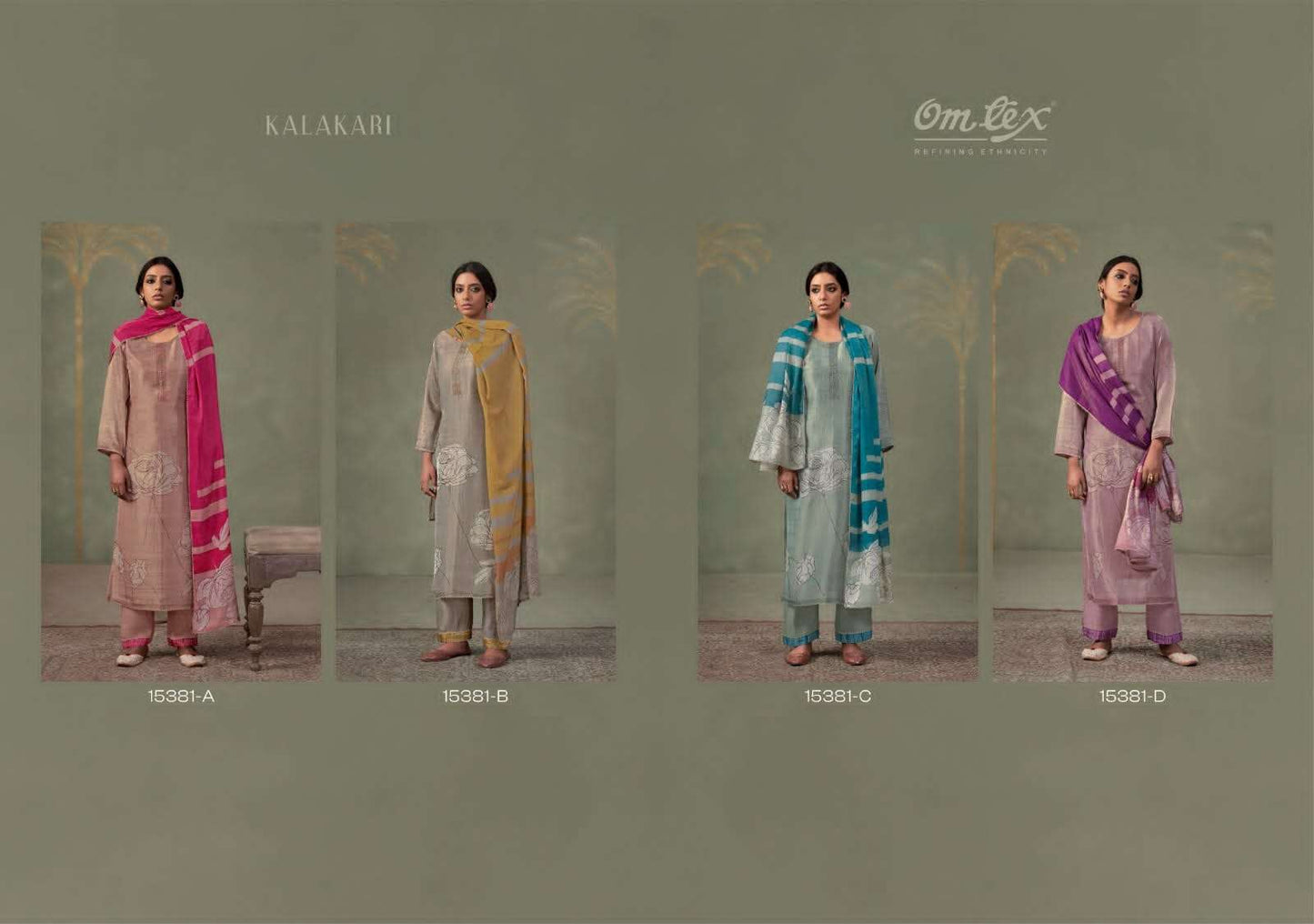 Omtex Kalakari Kanjivaram Silk Dress Material