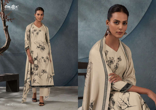 Omtex Kassel Digital Printed Corduroy Winter Dress Material