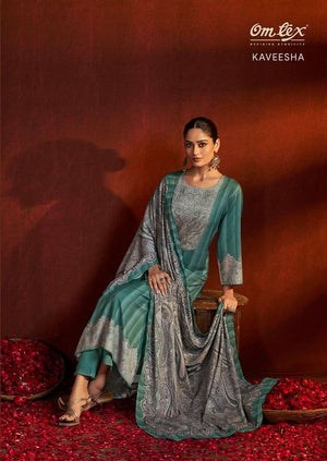 Omtex Kaveesha Pure Pashmina Digital Print Dress Material