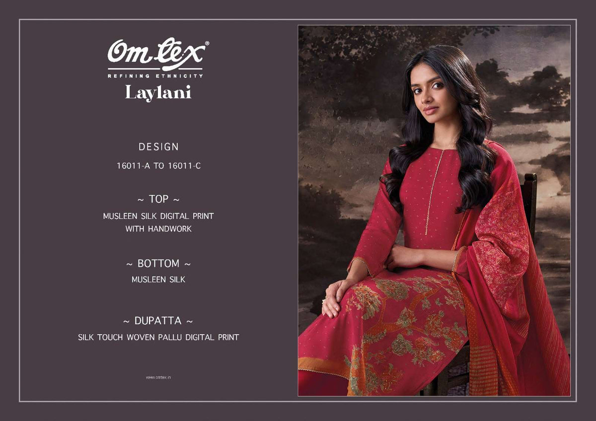 Omtex Laylani Muslin Silk Dress Material - Amrah Wholesale