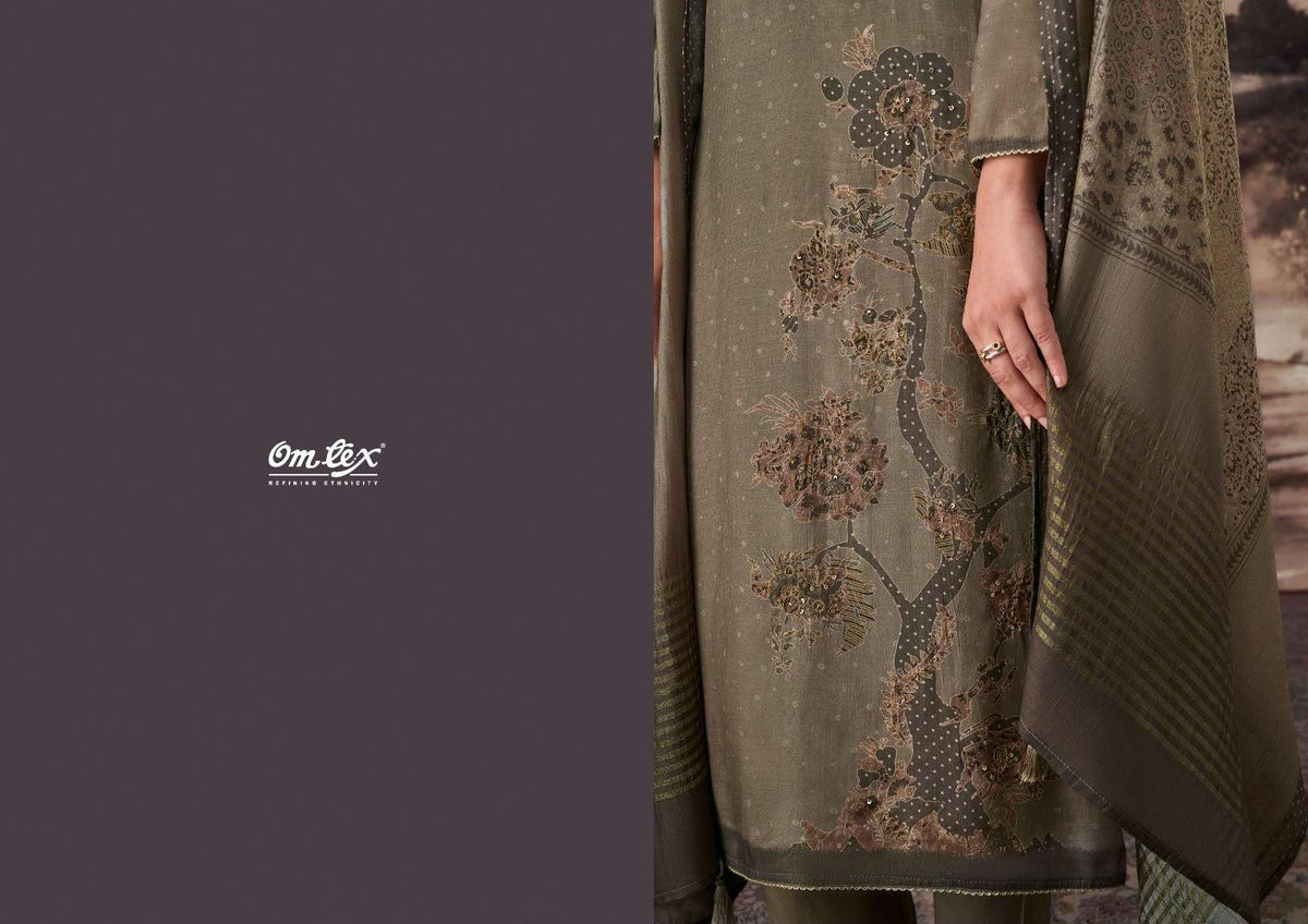 Omtex Laylani Muslin Silk Dress Material - Amrah Wholesale