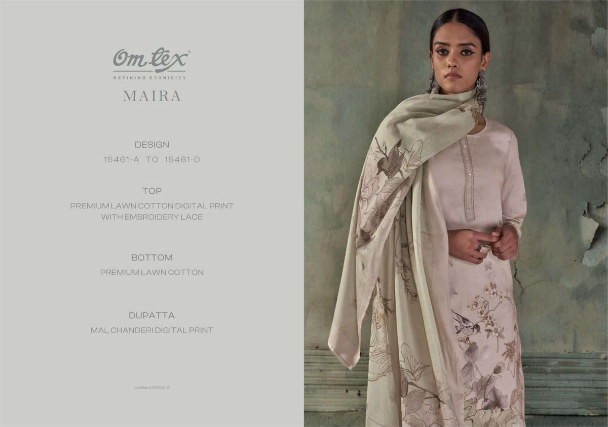 Omtex Maira Lawn Cotton Dress Material - Amrah Wholesale