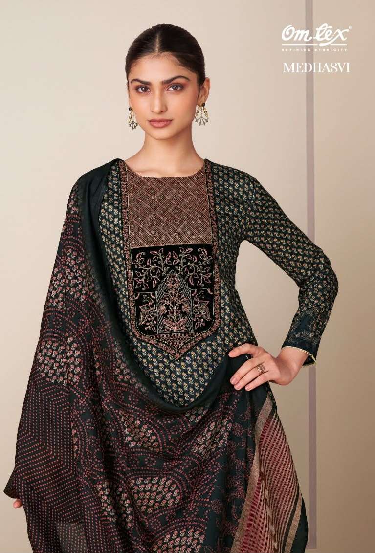 Omtex Medhasvi Muslin Silk Digital Print Dress Material