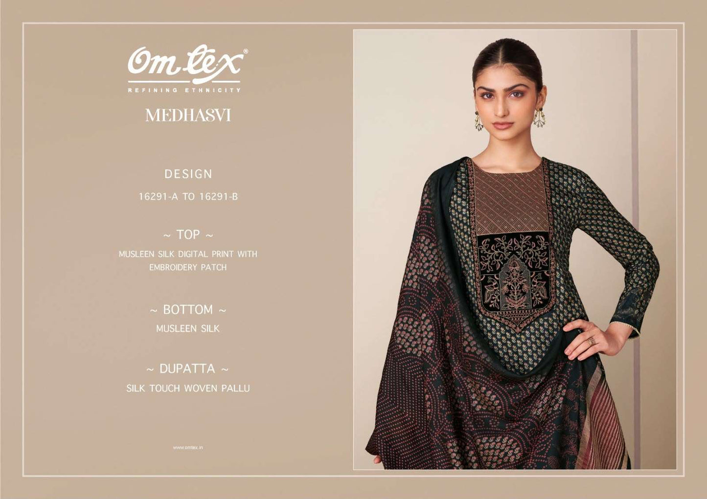 Omtex Medhasvi Muslin Silk Digital Print Dress Material