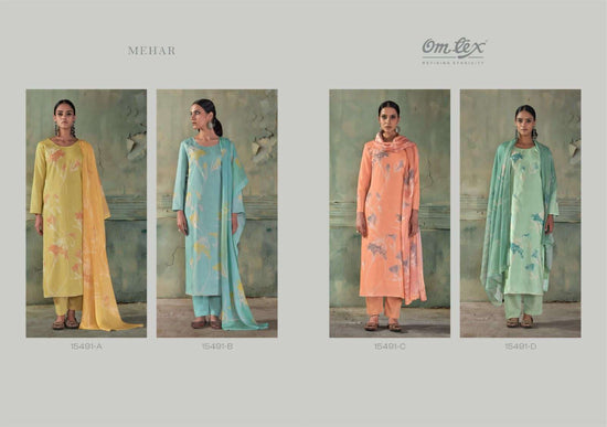 Omtex Mehar Lawn Cotton Digital Print Pakistani Suit - Amrah Wholesale