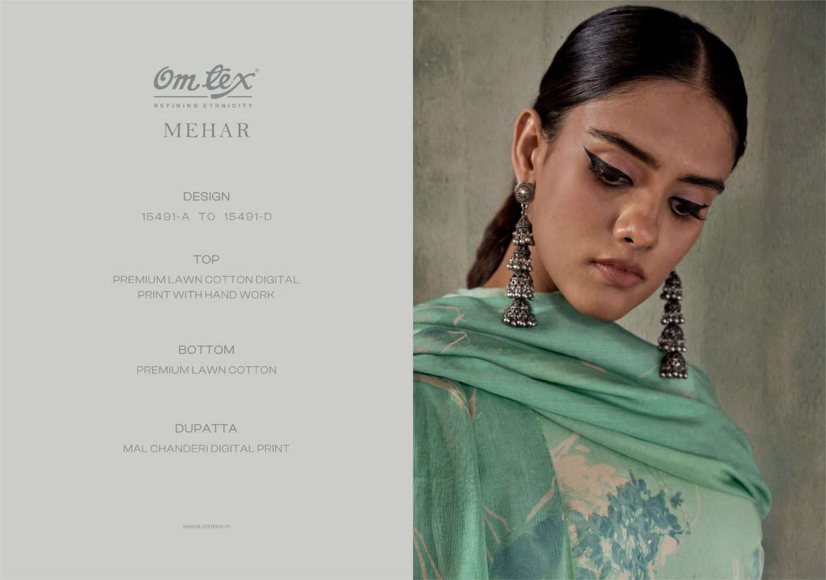 Omtex Mehar Lawn Cotton Digital Print Pakistani Suit - Amrah Wholesale