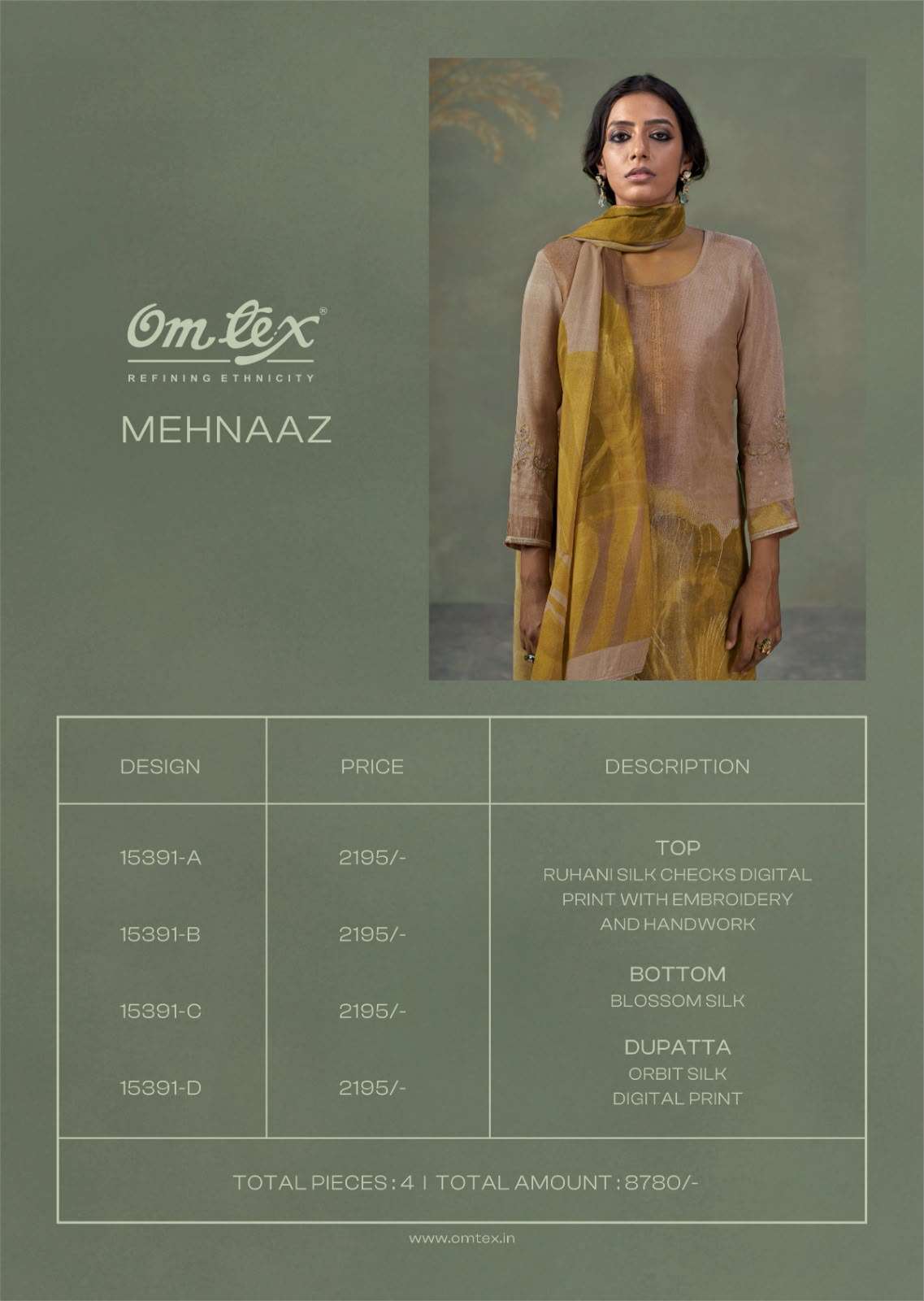 Omtex Mehnaaz Ruhani Silk Dress Material