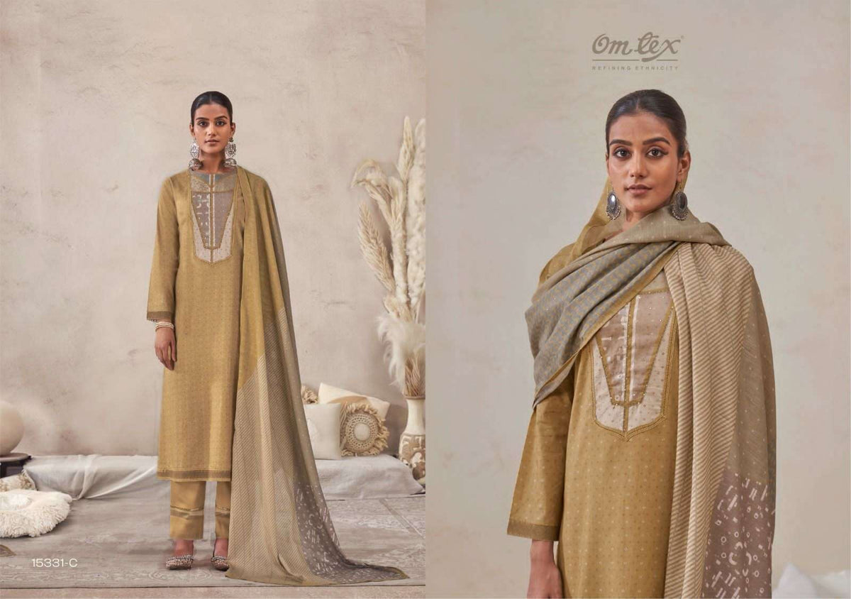 Omtex Minaraa Lawn Cotton Dress Material - Amrah Wholesale