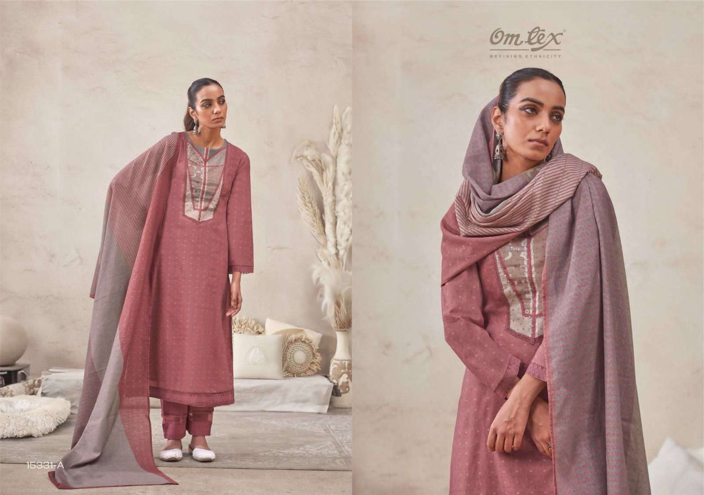Omtex Minaraa Lawn Cotton Dress Material - Amrah Wholesale