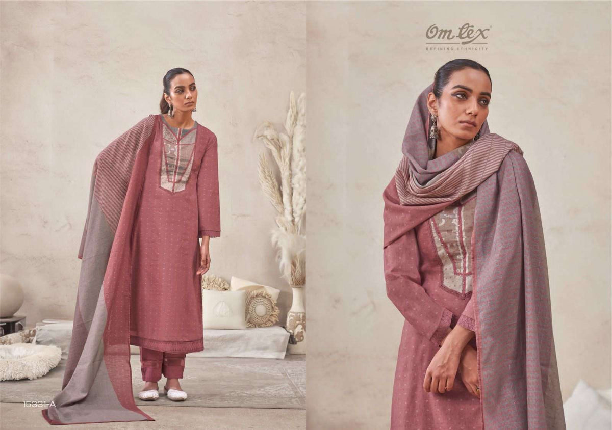 Omtex Minaraa Lawn Cotton Dress Material - Amrah Wholesale