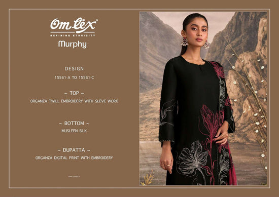 Omtex Murphy Premium Organza Embroidered Dress Material