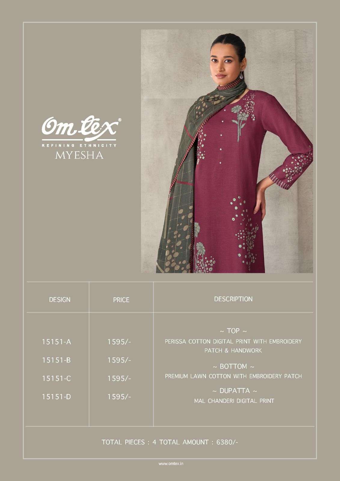 Omtex Myesha Cotton Dress Material Unstitched Salwar Suit - Amrah Wholesale