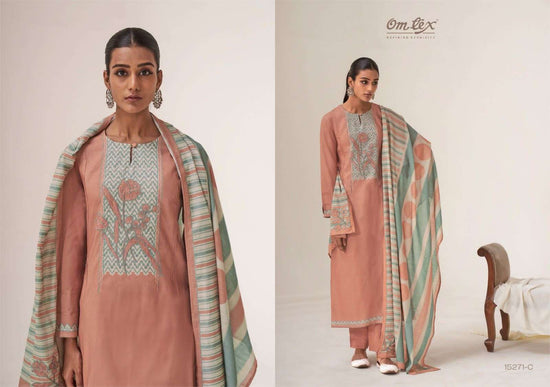 Omtex Nakshikaam Premium Lawn Cotton Dress Material - Amrah Wholesale