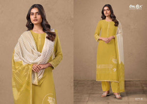 Omtex Navatmani Mal Chanderi Silk Embroidered Dress Material