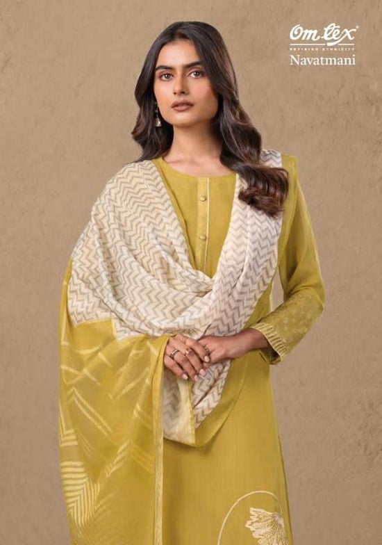 Omtex Navatmani Mal Chanderi Silk Embroidered Dress Material - Amrah Wholesale