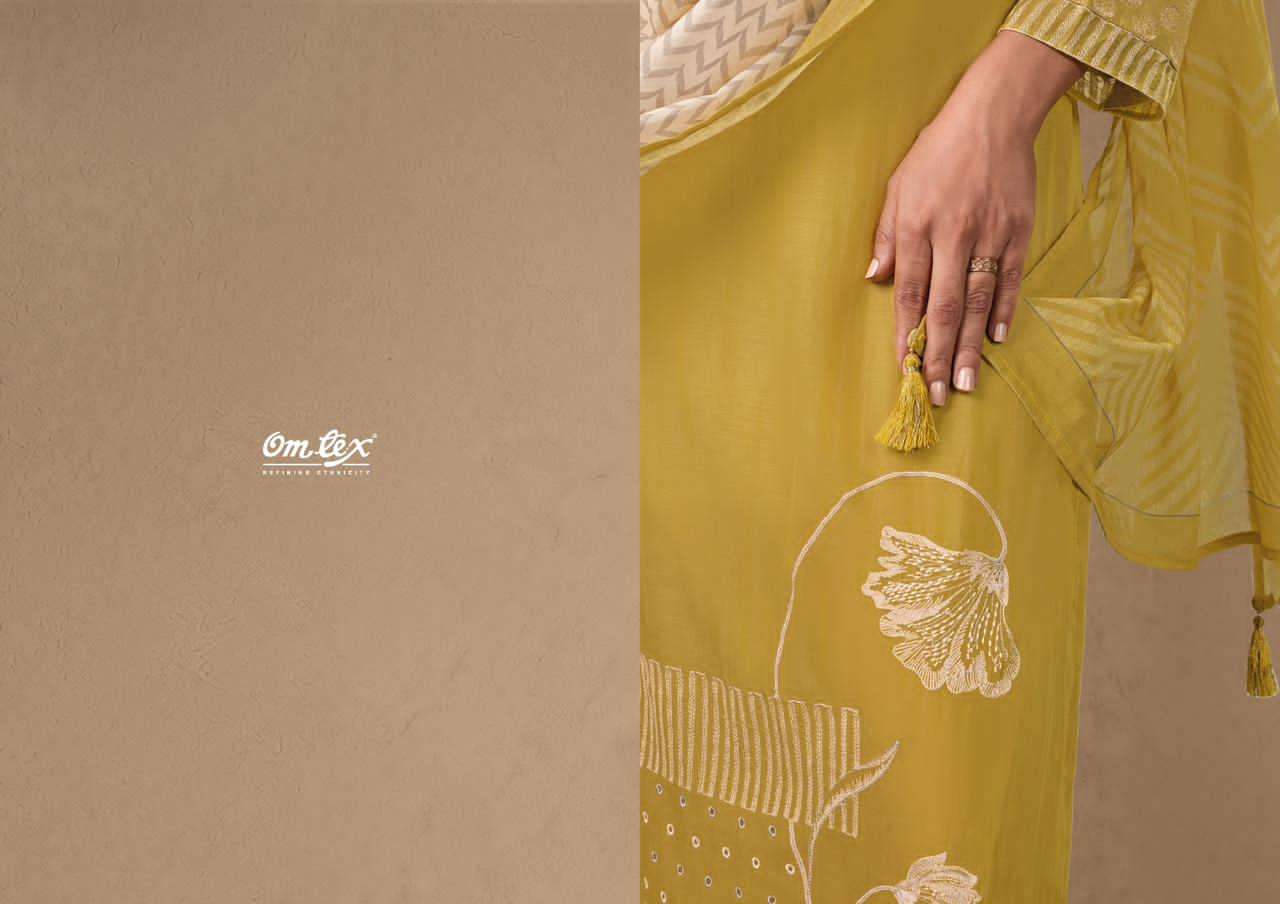 Omtex Navatmani Mal Chanderi Silk Embroidered Dress Material - Amrah Wholesale