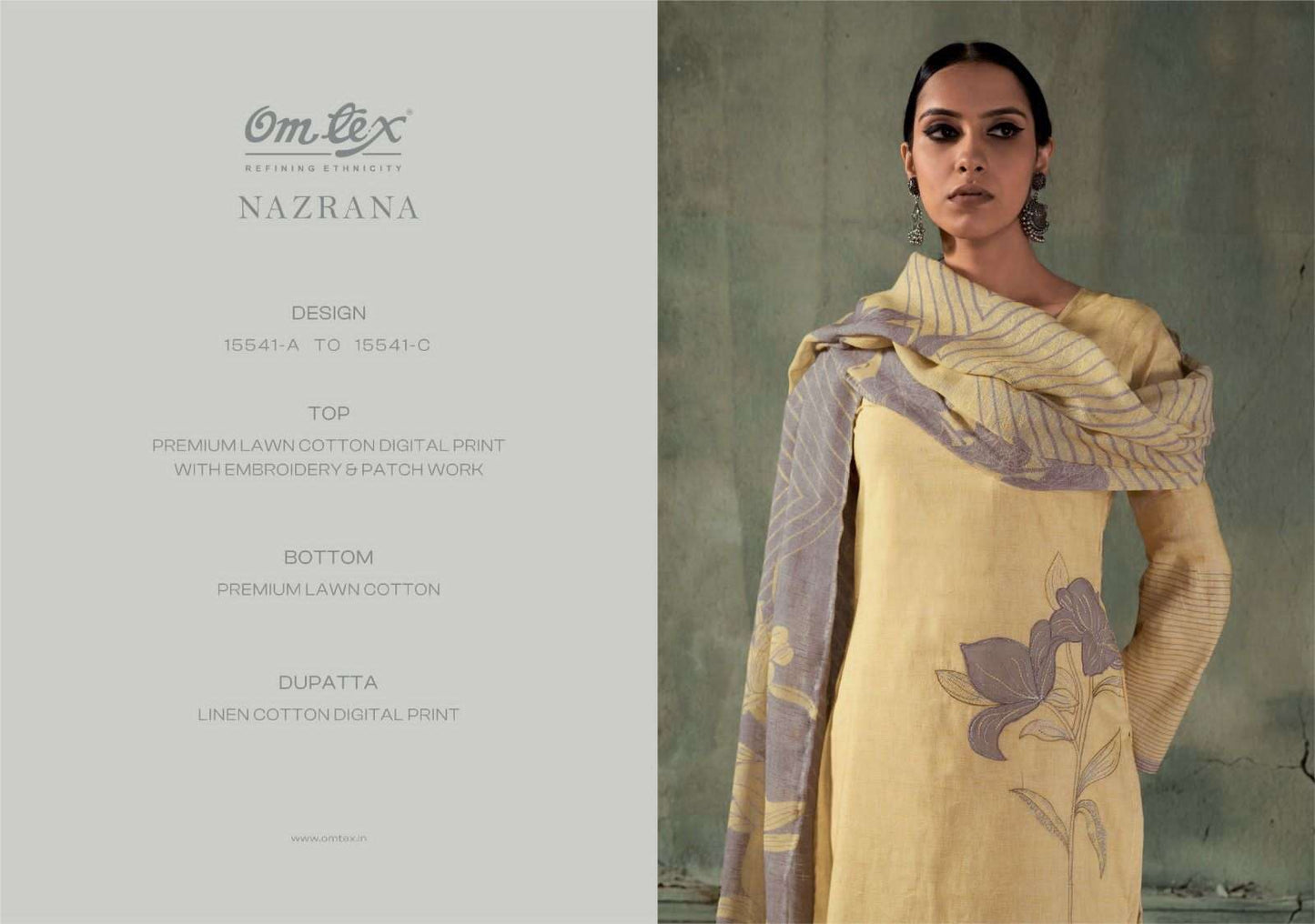 Omtex Nazrana Premium Lawn Cotton Pakistani Suit - Amrah Wholesale