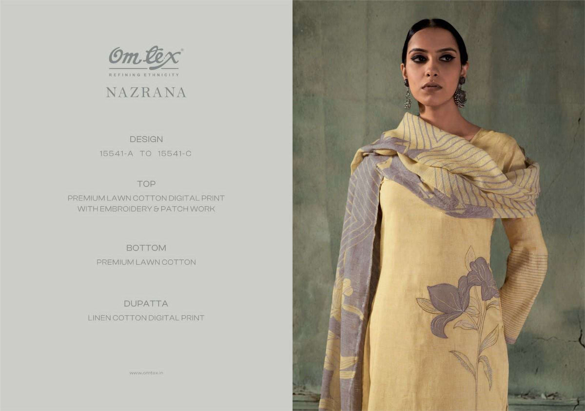 Omtex Nazrana Premium Lawn Cotton Pakistani Suit - Amrah Wholesale