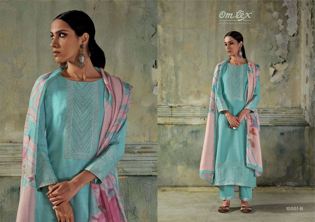 Omtex Noor Linen Jacquard Dress Material - Amrah Wholesale