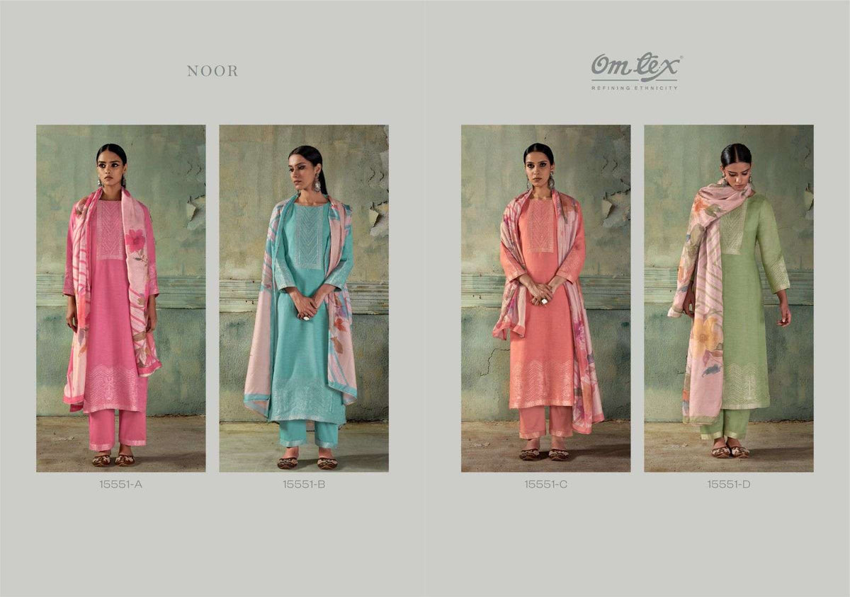 Omtex Noor Linen Jacquard Dress Material - Amrah Wholesale