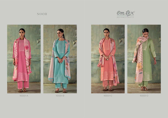 Omtex Noor Linen Jacquard Dress Material - Amrah Wholesale