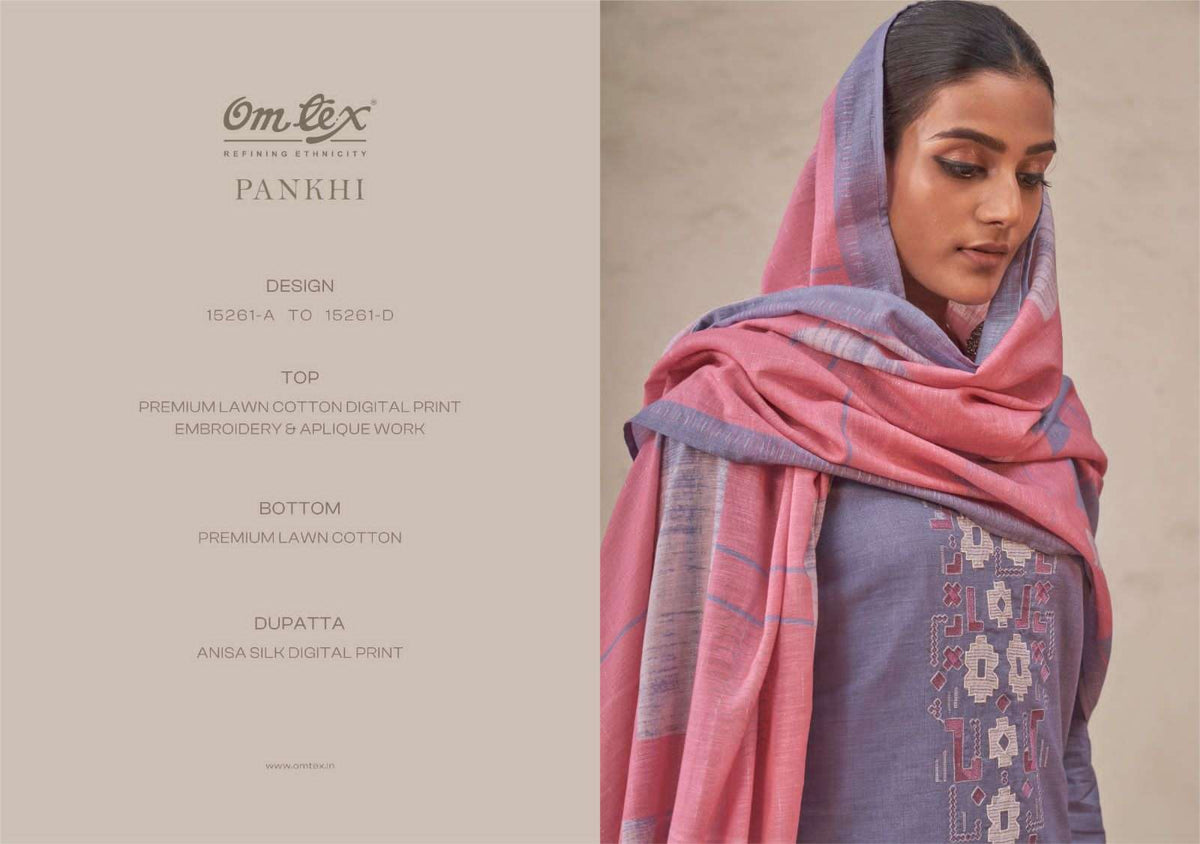 Omtex Pankhi Premium Lawn Cotton Dress Material