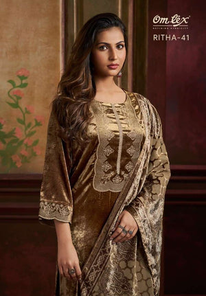 Omtex Ritha Vol 41 Pure Viscose Velvet Dress Material