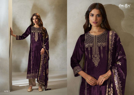 Omtex Ritha Vol 49 Pure Viscose Velvet Dress Material