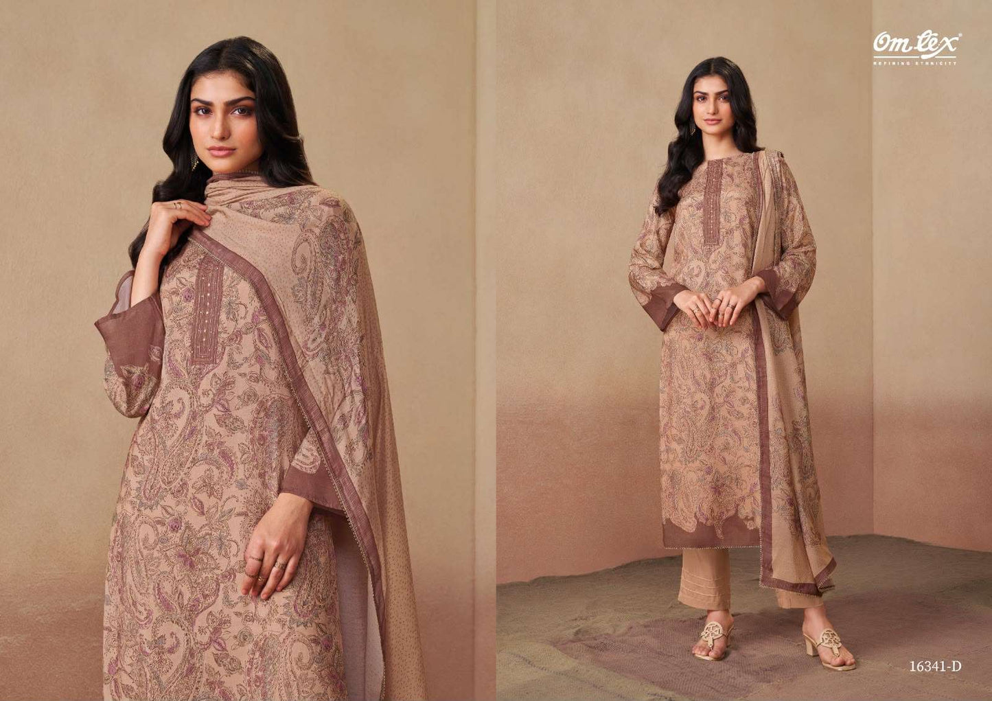 Omtex Rudrani Muslin Digital Print Handwork Dress Material