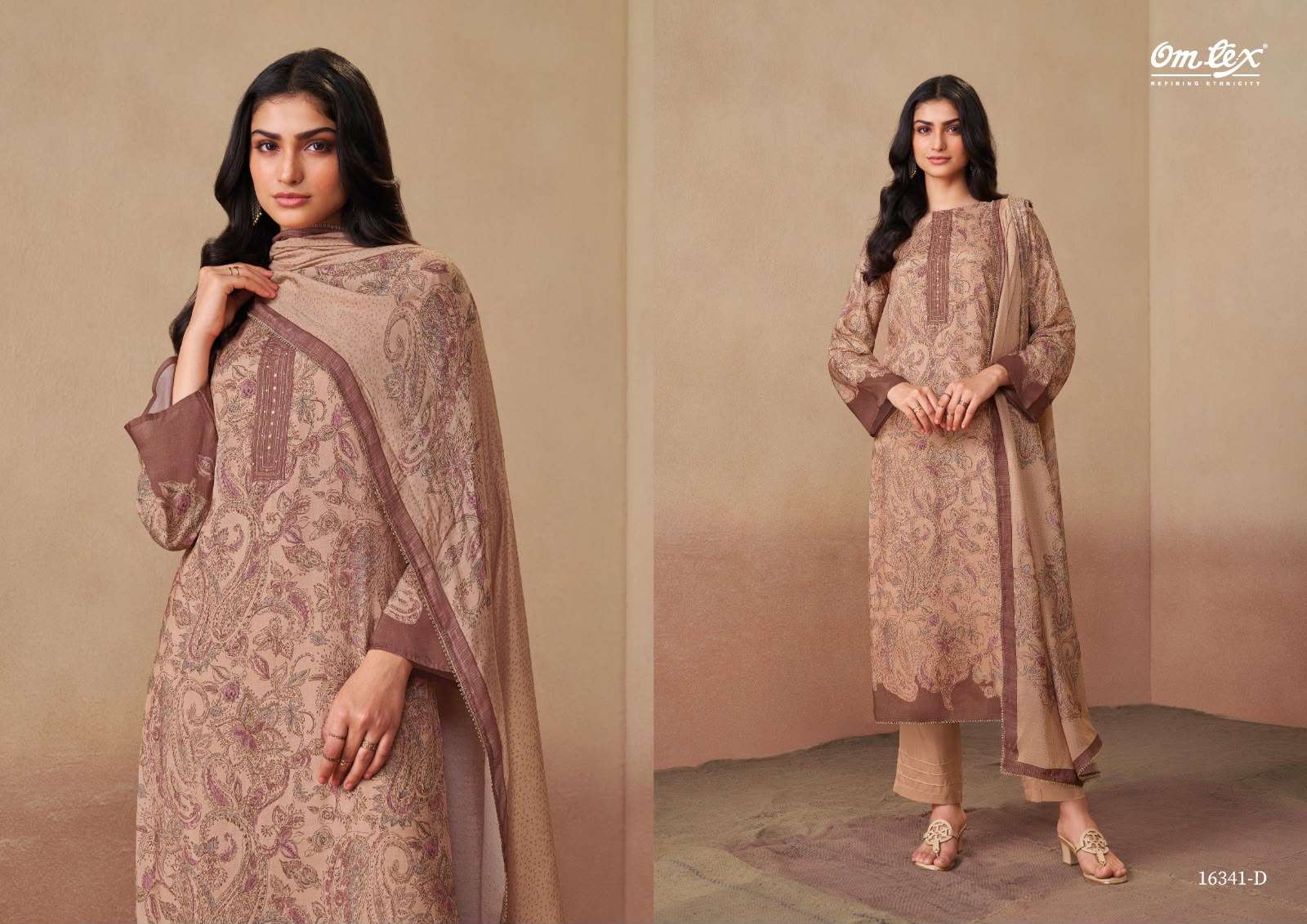 Omtex Rudrani Muslin Digital Print Handwork Dress Material