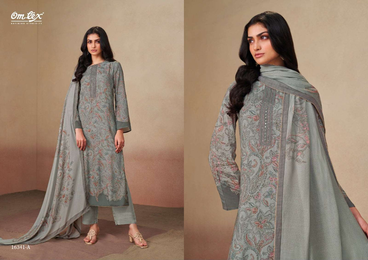 Omtex Rudrani Muslin Digital Print Handwork Dress Material
