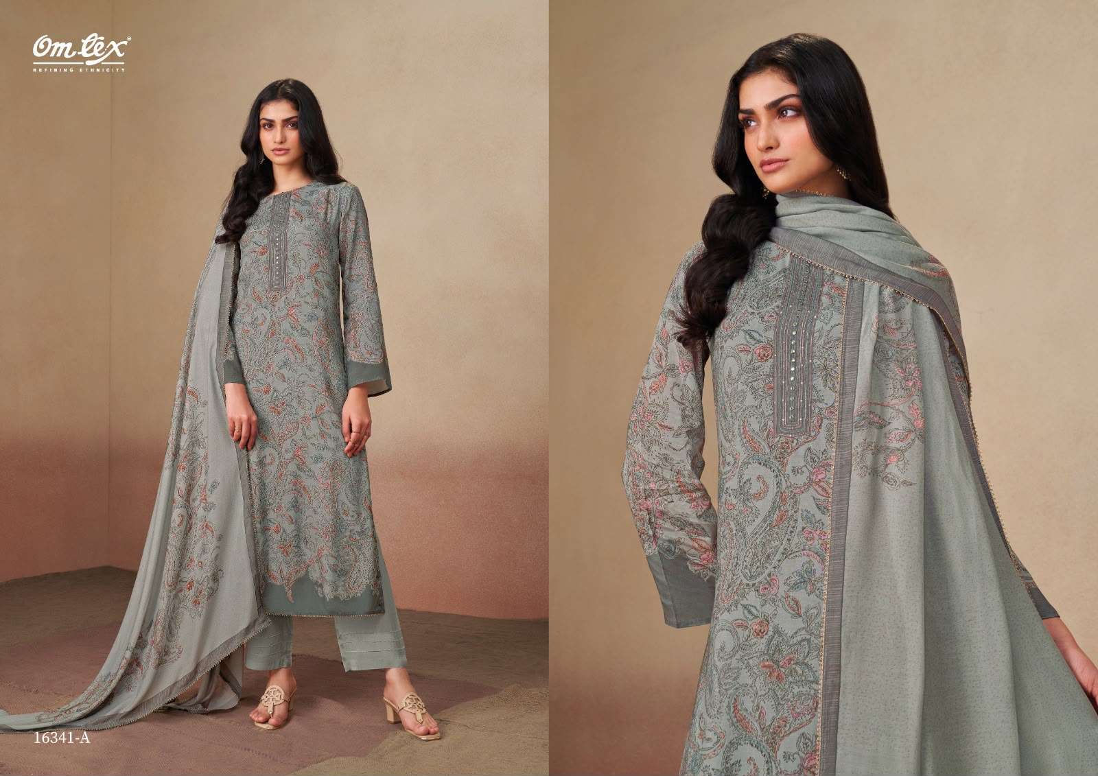 Omtex Rudrani Muslin Digital Print Handwork Dress Material