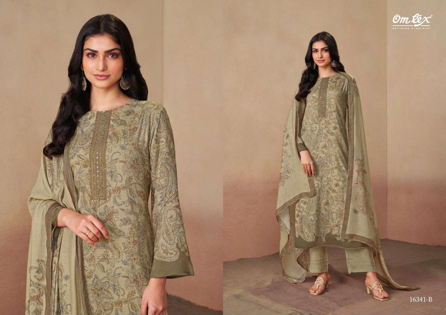 Omtex Rudrani Muslin Digital Print Handwork Dress Material