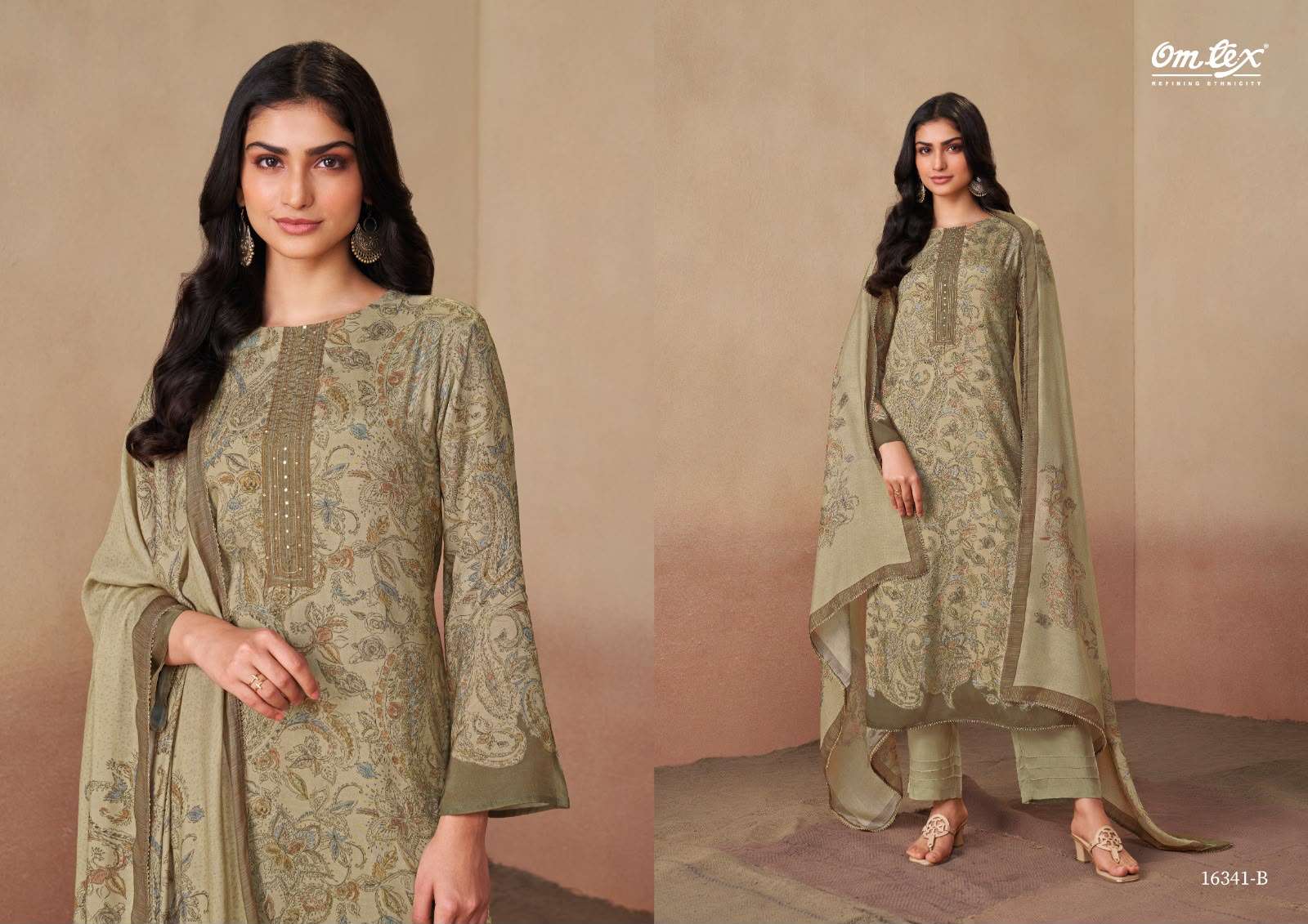 Omtex Rudrani Muslin Digital Print Handwork Dress Material