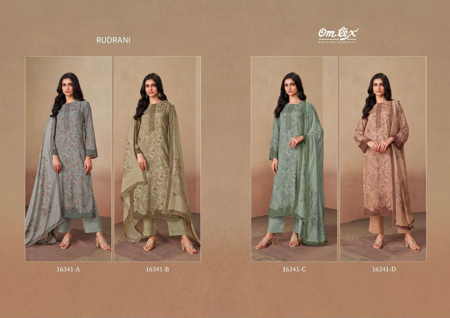 Omtex Rudrani Muslin Digital Print Handwork Dress Material