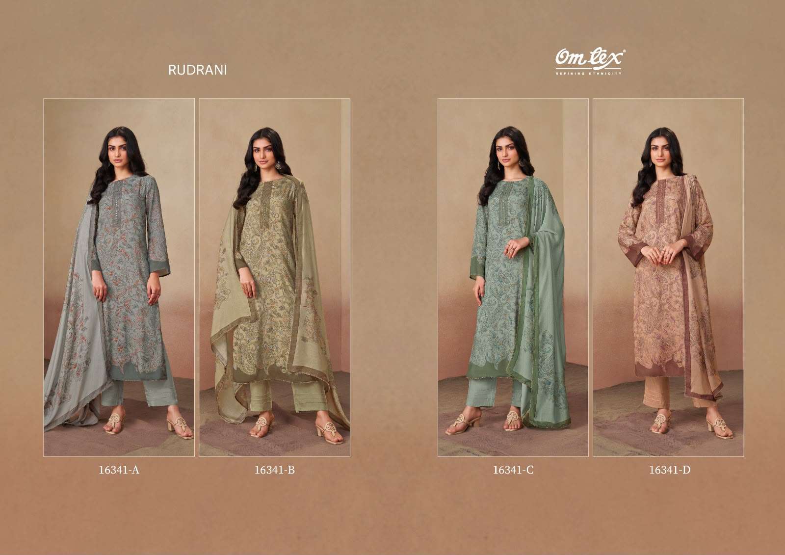 Omtex Rudrani Muslin Digital Print Handwork Dress Material