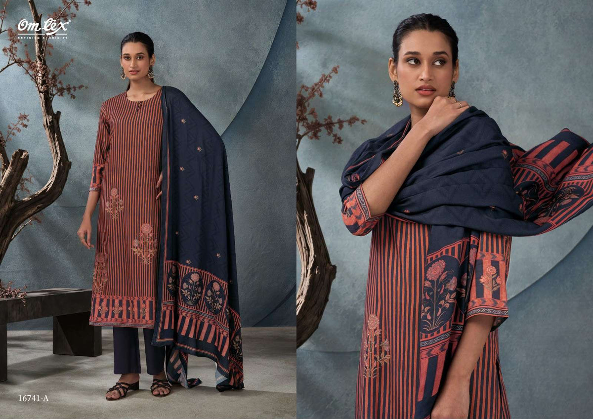 Omtex Ruh Pure Pashmina Digital Printed Dress Material