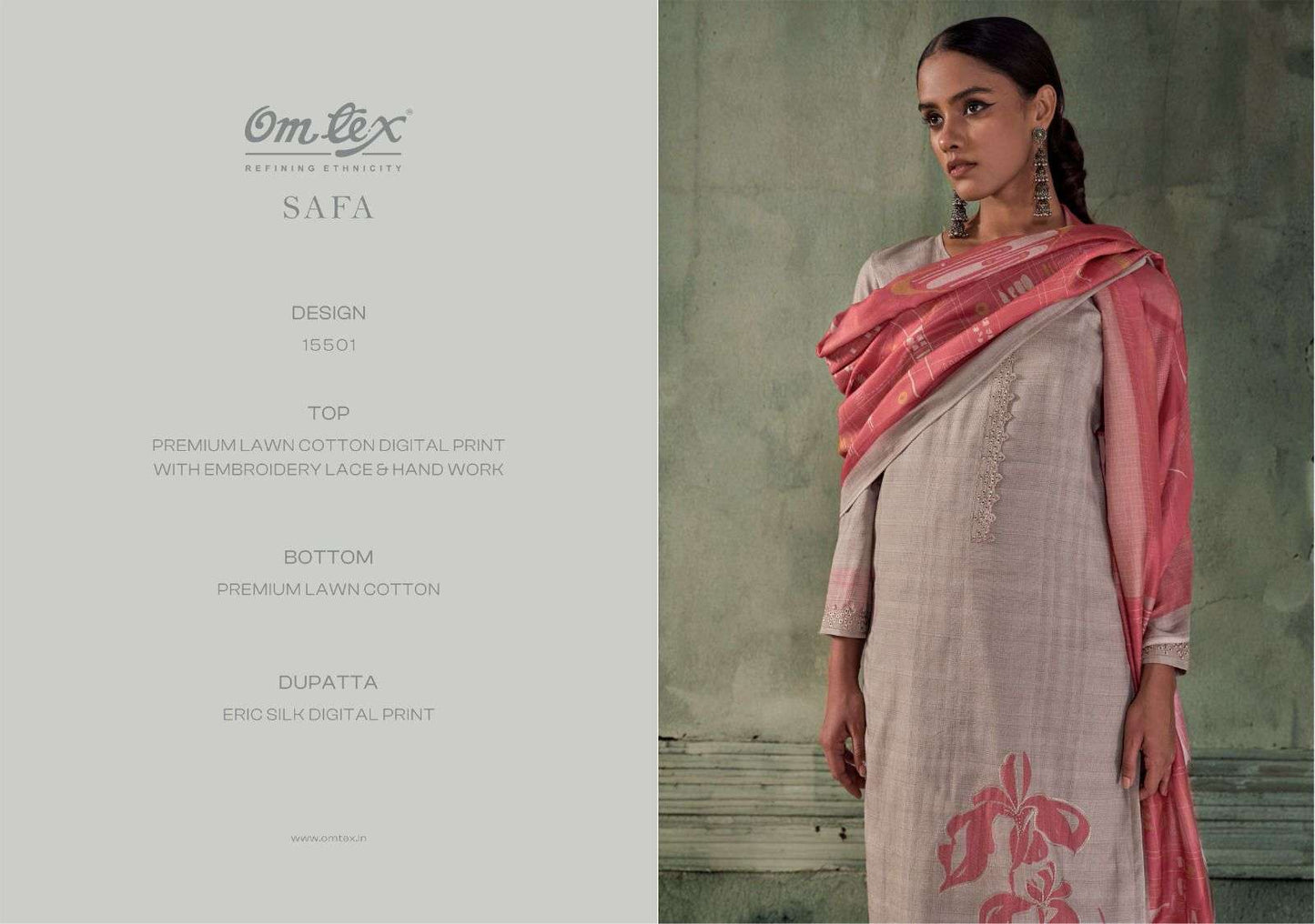 Omtex Safa Lawn Cotton Digital Printed Dress Material