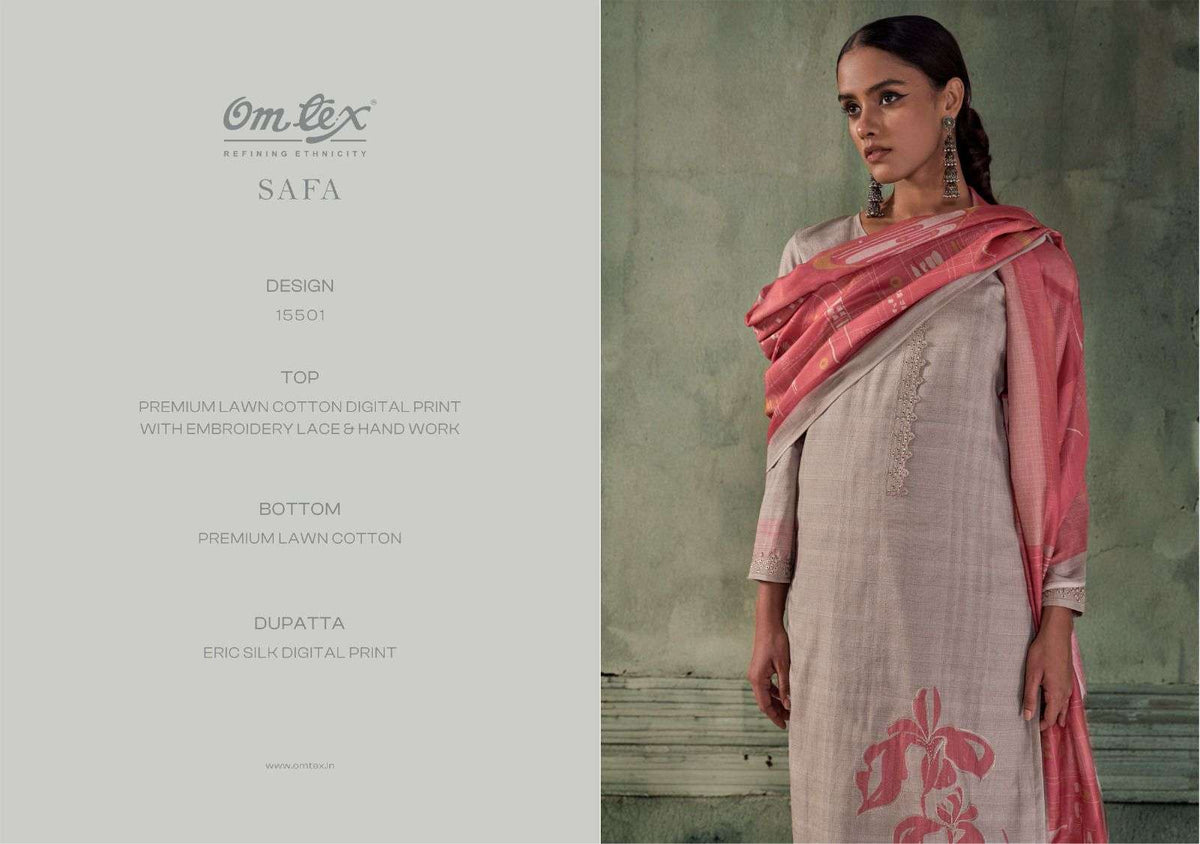 Omtex Safa Lawn Cotton Digital Printed Dress Material