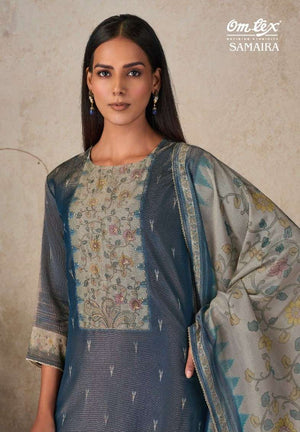 Omtex Samira Elora Checks Digital Print Dress Material