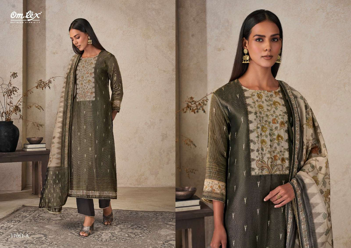 Omtex Samira Elora Checks Digital Print Dress Material