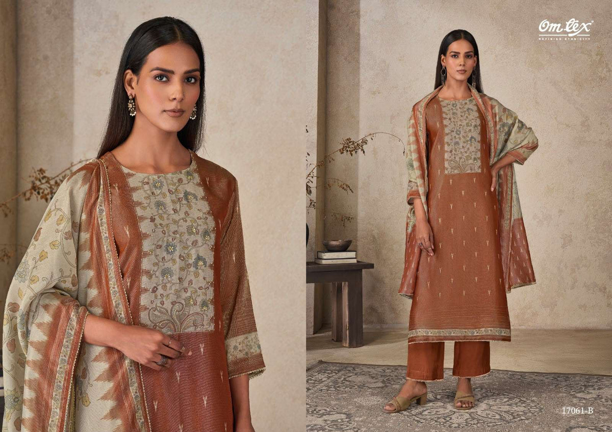 Omtex Samira Elora Checks Digital Print Dress Material