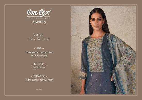 Omtex Samira Elora Checks Digital Print Dress Material