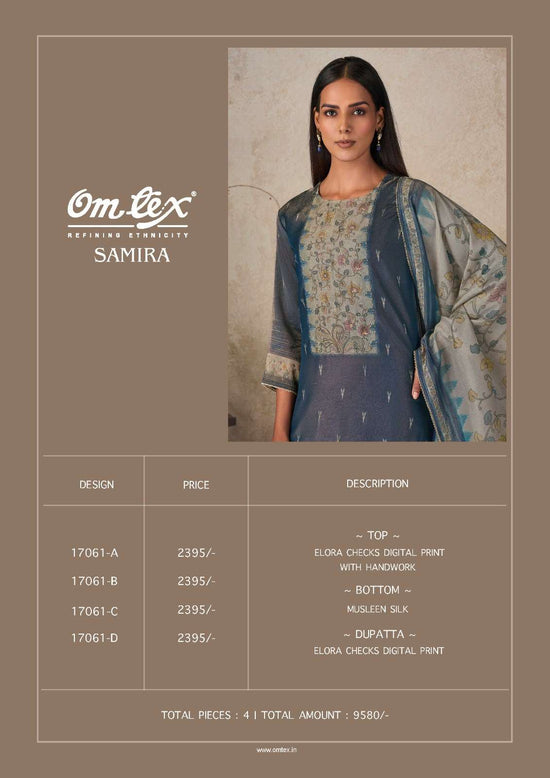 Omtex Samira Elora Checks Digital Print Dress Material