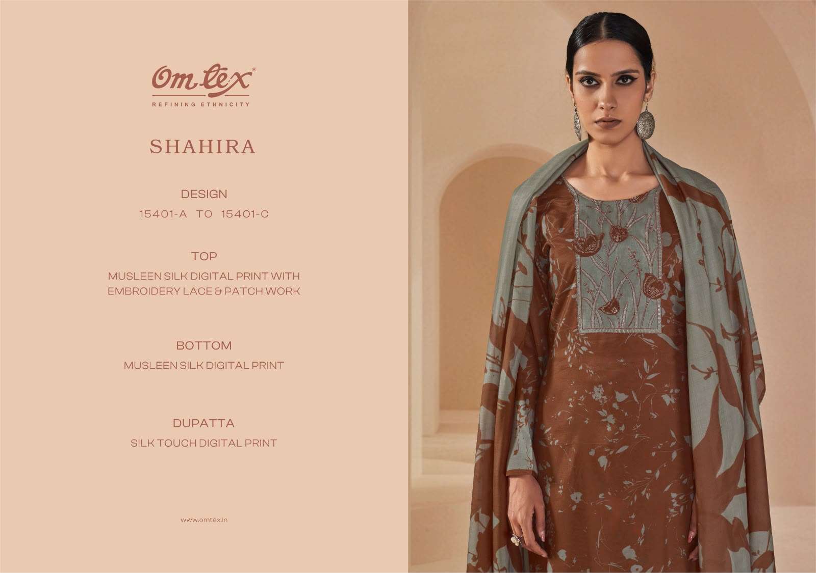 Omtex Shahira Muslin Silk Digital Print Dress Material